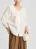Blouses voor dames oversized boeren shirt blouse dames lantaarn mouw katoenen franse stijl knop omlaag tops lichtgewicht