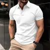Męskie polo 2024 Najlepiej sprzedające się męskie Summer Solid Kolor Lapel Polo Shirt Slim Fit Oddychanie odzieży Męskie Sport Casual Polo Shirt Y240510JXC7
