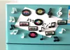 4pcs Set Creative Magnet Refrigerator Autocollant Cute Nostalgia Cassette Disc 3D ANNAGNAGE ANAGNET DESIGNER RÉSOR DES RÉDIFIER ENGRAND
