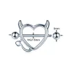 Nipple Rings 2 pieces of surgical steel perforated heart-shaped barbell piercing rings perforated rod rings body piercing jewelry 14G Y240510