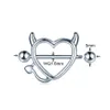 Anelli di capezzolo 2 pezzi di acciaio chirurgico perforato a forma di cuore anelli piercing anelli a bordo perforato Gioielli piercing del corpo 14g Y240510