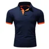 Polos da uomo Polo Shirt uomini Summer Stritching Mens Shorts Slve Polo Business Absaming Men Maglietta Maglietta Polos Y240510