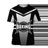 Herren T-Shirts Herren Boxer T-Shirt Outdoor Fitness Body Build Sport Top Boxtraintracksuits Casual O-Neck Kurzarm Kurzarm Schnelle trockene Tees J240509