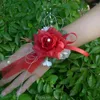 Dekorative Blumen 1PC Hochzeit oder Abschlussballblume Corsage Armband Seiden Rosenbouquet für Braut Bruidsboeket