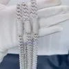 Designer kubanischer Halskettenpass Diamant Test 14mm breit Gra Moissanit Diamant 18K Gold Sterling Silber Kubanische Verknüpfungskette für Männer Hip Hop Halskette mit Kasten