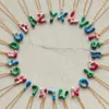 Colares de pingentes de pingente vintage colorido esmalte esmalte esmalte alfabeto balão bolha colar de letra inicial para homens homens charme casal jóias