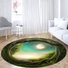Groen boomgat ronde vloerkleden 3D patroon cirkelvormige gedrukte gebied mat woonkamer slaapkamer ingang deur home grote tapijten 240l
