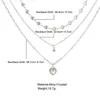 Anhänger Halskette 2024 Mode Liebe Herz vielschichtiger Kristall Halskette für Frauen Charme Opal Silber Farbe Halskette Kettenparty Schmuck Schmuck