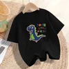 T-Shirts 3-14y Little Boy Cartoon T-Shirts Kinder Sommerkleidung Baby Dinosaurier T-Shirt Dinosaurier Print Boy T-Shirtl2405