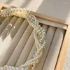 Hangers Koreaanse stijl Twining Pearl Choker -kettingen voor vrouwelijke geometrische bruiloften Bruid juwelen accessoires