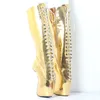 Stivali da donna con ginocchiere da 7 "con tacco a zoccolo ad alto tacco a punta a punta più dimensioni 36-46