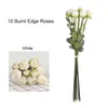 Decorative Flowers Hand Holding Flower 10 Head Artificial White Rose Birthday Party Setting Bouquet Ornaments Home Living Room Decor Flore