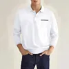 Europa en de Verenigde Staten 2023 Autumn Long Sleeve Polo Shirt Plaid I Rapel Mens Sports Polo 240509