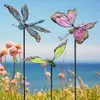 Juegoal 34 pouces Butterfly Garden Stakes Decor, Dragoy Hummingbird Stakes, Glow in Dark Metal Yard Art For Mom, Mothers Mothers Force Ideal Gifts, Indoor Outdoor Lawn