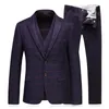 Herrenanzüge Anzug überprüft die Notch Revers Two Button Jacket Weste Hosen