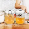 Storage Bottles Airtight Honey Jar Transparent Plastic Jam Jars Small Caviar Containers Cereal