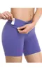 Lu Woman Yoga Sports Biker Hotty Hot Shorts Summer Thin 35 Pants Womens Breathable High Waist Lifting Tight Peach