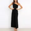 Women's Two Piece Pants Solid Color One Shoulder Strap Tie Jumpsuit Wide Leg Casual Fashion Elegant Sexy High Waist Slim Suit