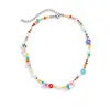 Chains Salircon Boho Multicolor Handwoven Seed Beads Beaded Flower Choker Trend Y2K Imitation Pearl Collar Necklace Women Party Jewelry