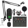 Microphones K18 Condenseur Microphone Ensemble avec carte son en direct V9x Pro pour enregistrement de karaoké