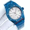 K8f Luxury Watches K8 42mm auto-voleur 15400 All Blue Automatic Mens Watch Blue Codin Blue Blue en acier inoxydable Bracelet Gents Wrist