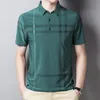 Summer Mens Polo Business Business Casual T-shirt Fashion Imprimé Slim Fit Short à manches Top 240507