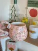 Muggar Högvärde Handpinked Floret Ceramic Water Cups Kafffrukostgåvor