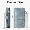 Brieftaschen Vintage Ölwachs Leder Frauen Brieftasche lang dreifache Kupplungsbeutel