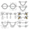 Nipple Rings 2PCS 14G Bee Gecko Wing Nipple Ring Shield Cover Barbell Titanium Steel Nipple Perforation for Female Breast Perforation Jewelry Y240510