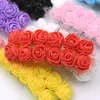 Fiori decorativi ghirlande 144pcs/2 cm Mini pizzo PE in schiuma rosa testa di fiori bouquet per la decorazione per la casa di matrimonio Scrapbooking fai da te ghirlania fiori di artificia