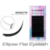 Valse wimpers Yuanzhijie Pure Dark Styles Soft Flat Ellipse Wimel Extension 8-15 Mix Lengte Lash voor professionals individu