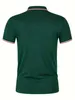 Herren Polos -Ankermuster gedruckter Herren Casual Button Kurzärmelte Baumwoll -Polo -Hemd obere Q240509