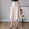 Rokken dames elegante mode grote zoom lange zwarte rok vrouwen kleding meisjes Koreaanse chique casual faldas largas bpy7153