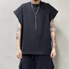 Men's Tank Tops HKSH Tide Punk Summer Retro Cotton Loose Trend Patchwork Vest Chic Fashion Casual Sleeveless T-shirts Dark HK1115