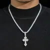 S925 Silver Mosonit Cross Anhängerkette für den grenzüberschreitenden Handel in Europa und Amerika, zweiter Testerdiamantstift, Hip Hop, gleicher Stil für Männer und Frauen