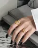 NUOVI anelli cotti minimalisti testurizzati in argento sterling S925 anelli geometrici irregolari dorati 18k