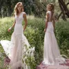 Limor Rosen 2020 Vestidos de novia de campo Ilusión Capa de joya de cuerpo Apliques de la corte Train Vintage Garden Beach Boho Bridal Gowns 194N