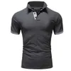 Polos masculins New Mens Polo Colord Colord Color Slim Fit Slim Summer Top Q240509