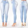 Jeans féminins vintage femmes slim fit bleu taille haute taie pantalon crayon bootcut hiver til-on skinny 2024