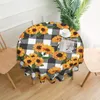 Table Cloth Sunflower Print Decoration Living Room Kitchen Dustproof Round Tablecloth Holiday Outdoor Party Dinner Accessories