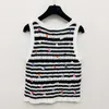 Basic & Casual Dresses designer 24 Summer New Product Polka Dot Knitted Tank Top Short sleeved for Women WMJ7