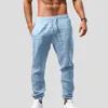 Herenbroek zomerheren sport en fitnessbroek pure katoenen linnen broek ademende trainingsbroek jogger heup pop sportpantsl2405