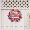 Decoratieve bloemen patriottische krans onafhankelijkheidsdag decoraties blauw witte ster gestreepte patroon bowknot deur 4 juli