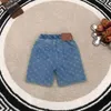Lüks bebek denim şort simetrik desen basılı çocuk alt giysi boyutu 100-150 cm çocuk tasarımcı kıyafetleri yaz kızlar pantolon 24 mayıs