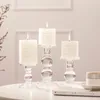 Candele Candele Nordic Romantico Cristallo Crystal Glass Centrotavola per matrimoni tavoli Candelabri Candelabri Accessori per la decorazione domestica