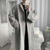 Men's Trench Coats Waist Tie Men Coat Stylish Lapel For Breathable Wrinkle-resistant Trendy Spring Autumn Outerwear