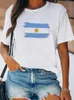 Women's T-Shirt Football Womens T-Shirt Argentina Tops Female Print Graphic Regular Comfortable Simple Loose Comfortable Skin-FriendlyTs Y240509