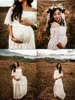 Zwangerschapsjurken Zwangerschapsfotoshoot Dress Stijlvolle zwangerschaps kanten maxi-jurk met off-shoulder ontwerp voor fotografische sessies T240509