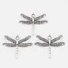 Collane a pendente 3pcs argento tibetano grandi ciondoli per insetti con dragonfly con impostazioni di cabochon vassoio vuoto da 8 mm per reperti di gioielli