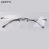 Sonnenbrille Frames Großhandel Randless optische Drahtmodmetalltempel Stainin Stahl Brille Blau Gold Schwarzes Rezept Gafa Oculos de Grau